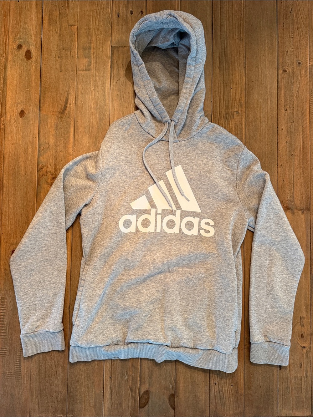 adidas Light Gray Logo Pullover Hoodie